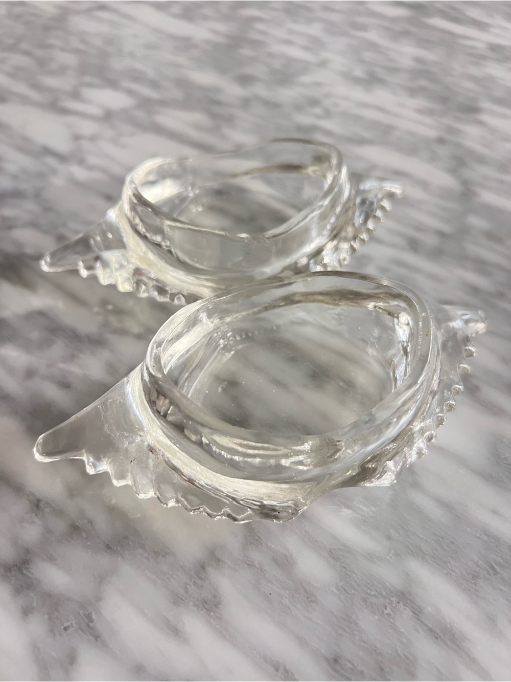 Vintage Glasbake Clear Glass Shell Dishes Set